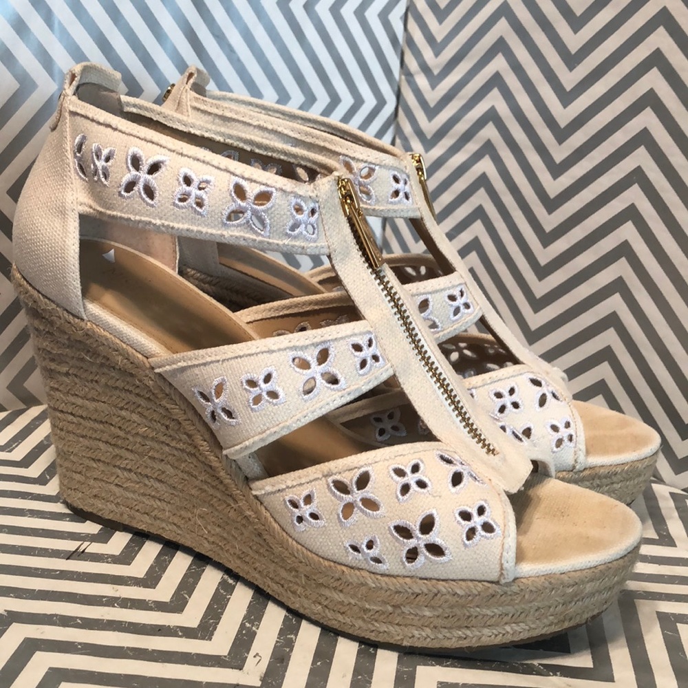 Michael Kors Damita Floral Wedge Sandals size 10M